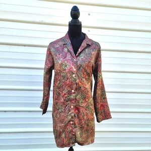 Victoria's Secret Paisley nightgown satin Sleep Shirt Size Small